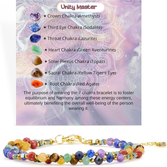 Jewelry - Beaded Bracelets for Women, Chakra Crystal 4mm Beads Gemstone Natural Stone Bead